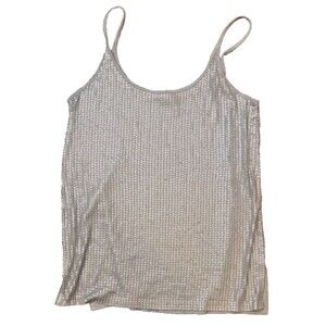 Vince Sequin Cami Tank Top Sz Med. Silver Sequin Sparkle Party Evening Top